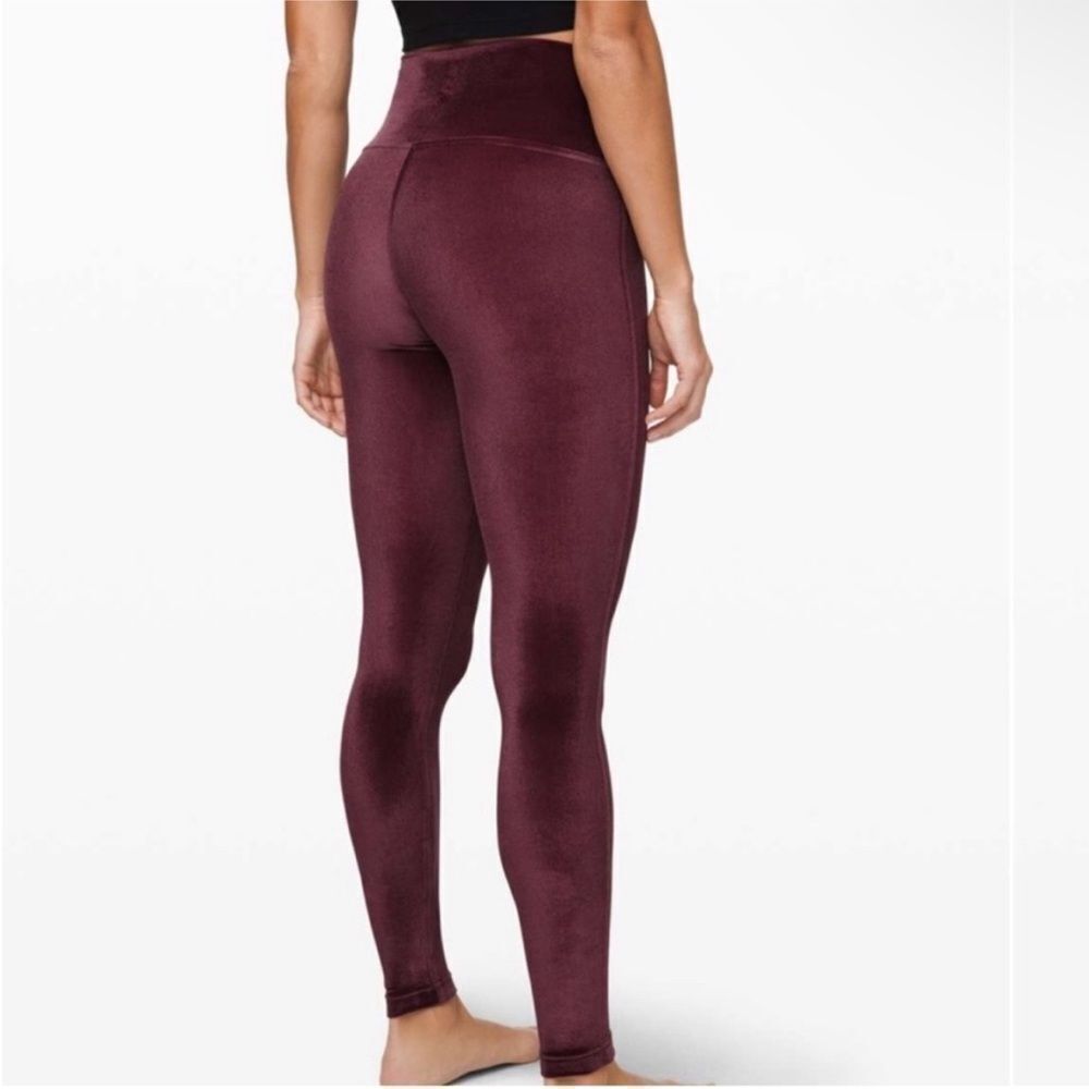 LULULEMON | Special Edition Wunder Lounge Velvet Garnet Leggings Women’s Size 12 - Picture 3 of 14